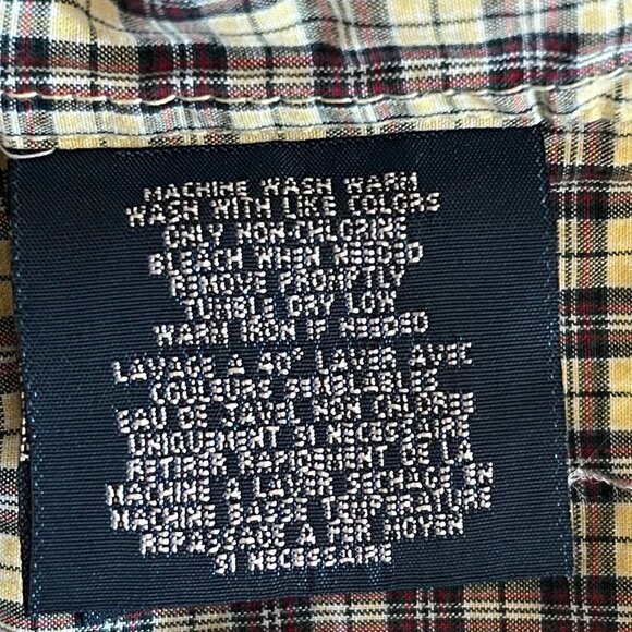 Ralph Lauren buttondown short sleeve yellow plaid small 8/10 boys - Picture 6 of 6